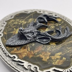NOS MOSSY OAK BREAKUP DEER BUCK BELT BUCKLE EMI 2006 BBMO Legends West Hunting