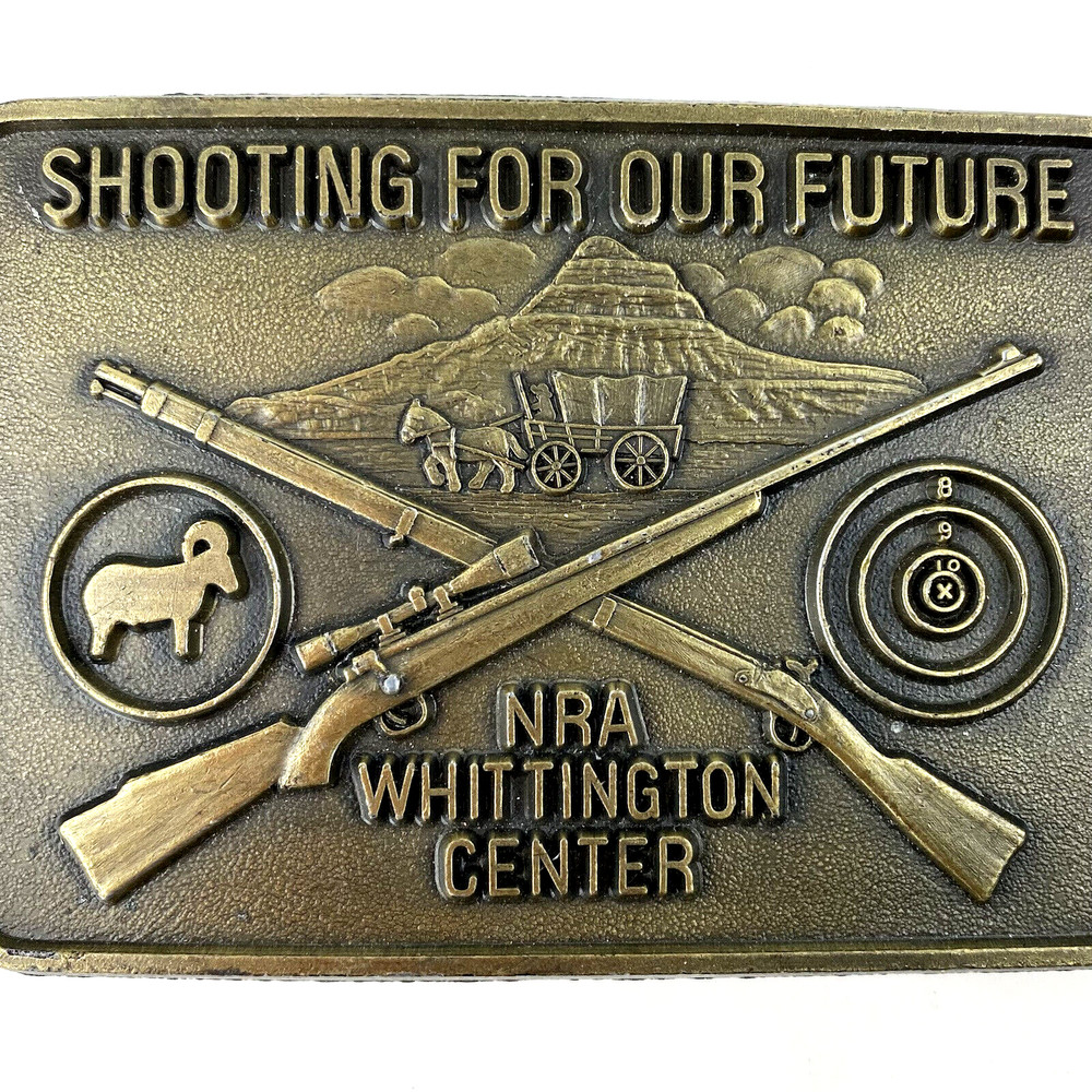 NEW NRA WHITTINGTON CENTER BELT BUCKLE Shooting Future Raton NM Hunting Rifle
