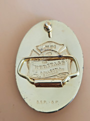Aminco Heritage Collection Fireman&rsquo;s Belt Buckle Silver & 24K Gold Plated