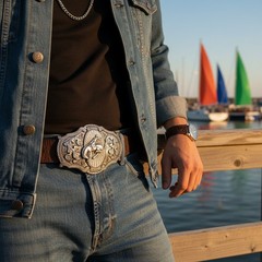 Men Biker Dark Silver Metal Western Fashion Belt Buckle Rodeo Horse Cowboy Jeans