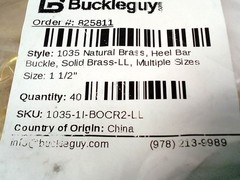 Buckleguy Solid Brass Heel Bar Buckle Natural Brass 1 1/2 Inch Lot of 40
