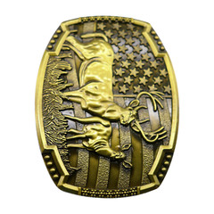 Men Gold Metal Belt Buckle Deer Nature Hunter Western Fashion Accessory Unisex