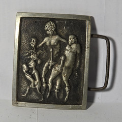 Higley Silver Tone Figural Art Metal Belt Buckle Fits 1.5 in Belt