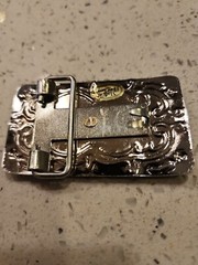 Vintage Gold 3D Eagle On Silver Scrolled Mens Belt Buckle Unbranded Hong Kong