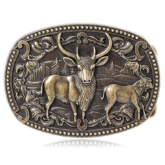 Deer Animal Belt Buckle Western Cowboy Native American Motorcyclist (XDR-03-G)