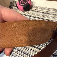 Tan Leather Belt Mens Western Cowboy Scene Oval Buckle Size 32