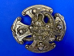 Many Skulls Maltese Iron Cross Artisan Cast? Awesome RARE Unknown! Belt Buckle