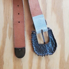 Vintage Leather Belt Vera Pelle Patrizia Pepe Firenze Italia Metal Eagle Buckle