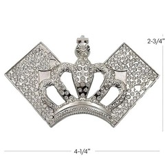 Men Silver Metal Belt Buckle Street Fashion Bling Crown Ace Cards High Roller