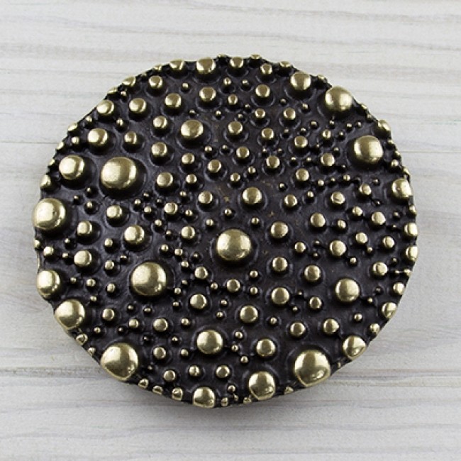Studded Bubble Circle Belt Buckle Brass Interchangeable Clasp GS5537