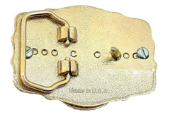 Western Natural Gold Color Oval Black Onyx 2 1/2 Inch Belt Buckle PBB57/5275