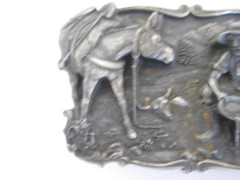 1981 Arroyo Grande Siskiyou Gold Miner Panning Belt Buckle Pewter B-10
