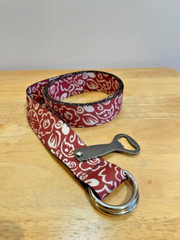 Thomas Bates Nylon Belt Beer Cans & Bottles Theme W/ Bottle Opener On Leather Cl