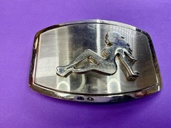 Mud Flap Sexy Girl Woman Silhouette Figure Silver Tone Trucker Biker Belt Buckle