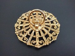Lion Belt Buckle 4 Inch Brass Finish