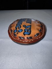 Vintage « Luv Ya Blue!  » OILERS Belt Buckle Leather Top Grain Cowhide 8909 🔥🔥
