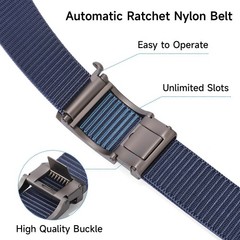 SENDEFN Nylon Ratchet Belts for Men, Golf Web Belt M（36 »-46 » Waist）, Blue