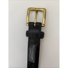 Brighton Woven Braided Black Leather Belt Brass Buckle Men&rsquo;s Size 36