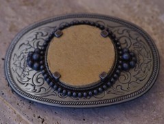 BELT BUCKLE Stone or Coin Holder Southwestern Cowboy High Quality Made in USA