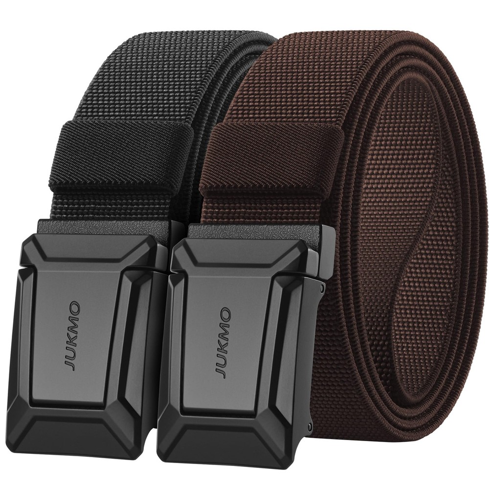 JUKMO 2 Pack Men&rsquo;s Stretch Large-for Waist 42&Prime;-46&Prime; (Length 53), Black+coffee