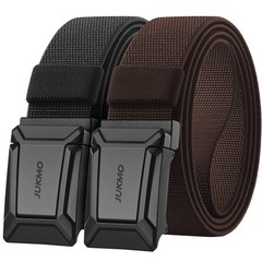 JUKMO 2 Pack Men&rsquo;s Stretch Large-for Waist 42&Prime;-46&Prime; (Length 53), Black+coffee