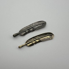 Retro Copper Feather Charm Keychain Decoration Embellishment lot