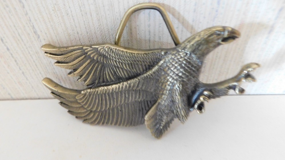 VTG 1979 The Great American Buckle Co. Chicago Metal Belt Buckle Eagle H506