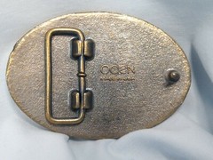 Oden Leaf Pattern USA Made 2 3/4 X 2 inches Belt Buckle in Box