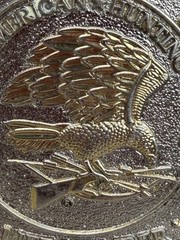 Vtg North American Hunting Club Wings of Gold Brass Belt Buckle Life Member READ