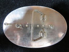 Silvertone Oval Engraved Belt Buckle Free Shipping