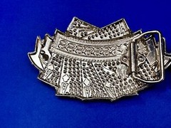 Four Aces Playing Card Game ALL SSSSSSSSSS! Casino Gambling Jeweled Belt Buckle