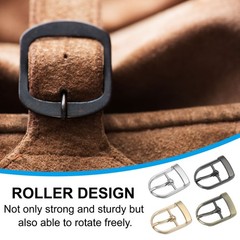 8Pcs 0.8&Prime; Single Prong Belt Buckle Roller Buckle Black/Silver/Light Gold/Brown