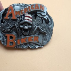 American Biker belt buckle made in the USA ba-425 metal