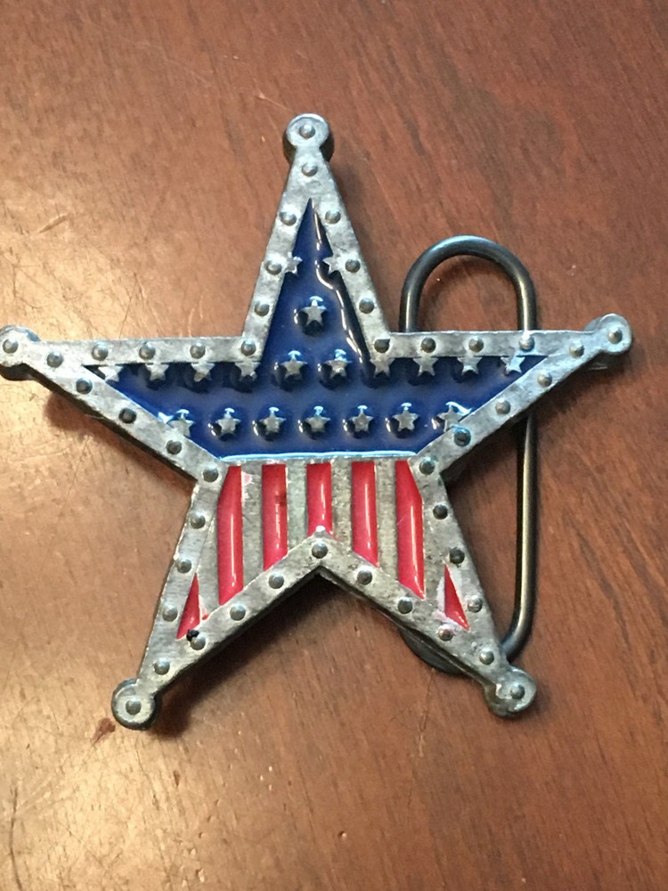 Monster Belt Buckle 2000 Mobtown Chicago Red Blue Silver Tone Star