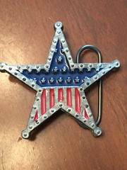 Monster Belt Buckle 2000 Mobtown Chicago Red Blue Silver Tone Star