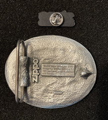 ZIPPO Pewter Belt Buckle and ZIPPO Click Lapel / Hat Pin