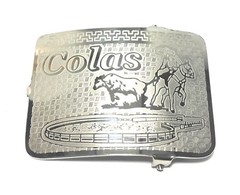 MEXICAN CHARRO WESTERN BELT BUCKLE. HEBILLA CHARRA COLEADERO