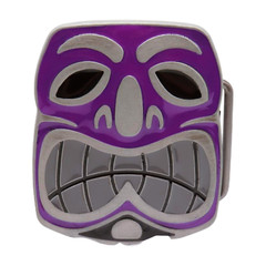 Men Women Silver Metal Belt Buckle Tiki Mask Statue Animation Travel Vacation