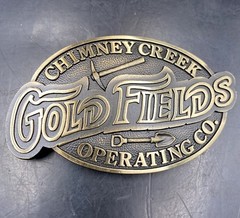 Chimney Creek Operating Co. Gold Fields Belt Buckle Solid Bronze Limited Edition
