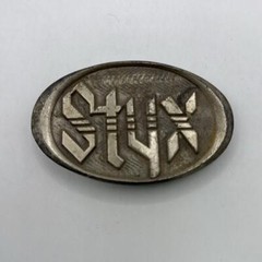 Vintage A&M Records & Tapes Styx Rock Band Silver Tone Belt Buckle Collectible