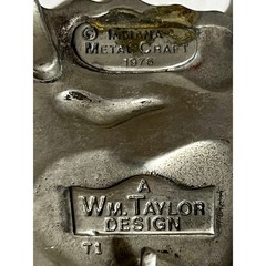 VTG Indiana Metal Craft-WM. Taylor Design 1976 Pewter and Natural Stone Buckle