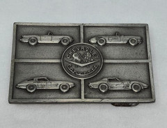 VINTAGE RARE CHEVROLET CORVETTE PEWTER MEN&rsquo;S BELT BUCKLE RECTANGLE