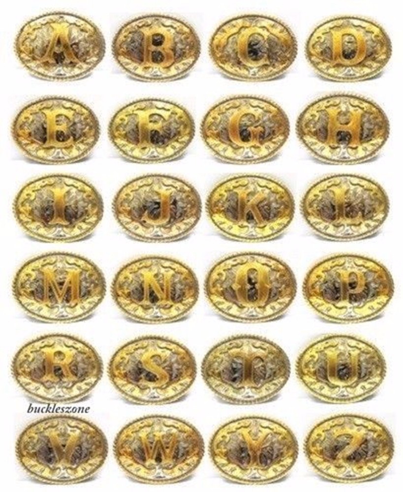 Initial Letter A-Z Belt Buckle Men Women Fashion Western Cowboy Cowgirl Rodeo