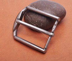 40mm Men Silver Quality Classic DIY Leathercraft Heel Bar Prong Pin Belt Buckle