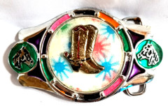 VTG 1970&rsquo;s Imperial Hebillas Belt Buckle Mexico Western Rodeo Boots Horses