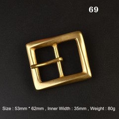 35mm Pin Single Prong Clip Buckle for Men Leather Belt Replacement Retro Brass