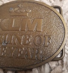 KLM Airlines Brass Belt Buckle Aviation Memorabilia Travel Logistics