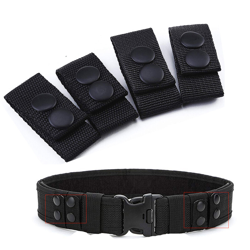 4 Pcs Tactical Belt Buckles Belt Nylon Webbing Key Ring Keychain Belt Molle Hook