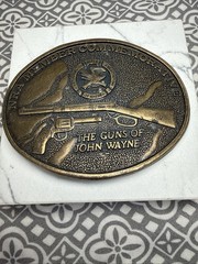 NRA Member Commemorative Brass Belt Buckle, “The Guns Of John Wayne.”
