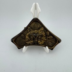 Vintage Owl & Pinecone Blotter Corner Bronze/Brass Brass Nature Woodland Rustic